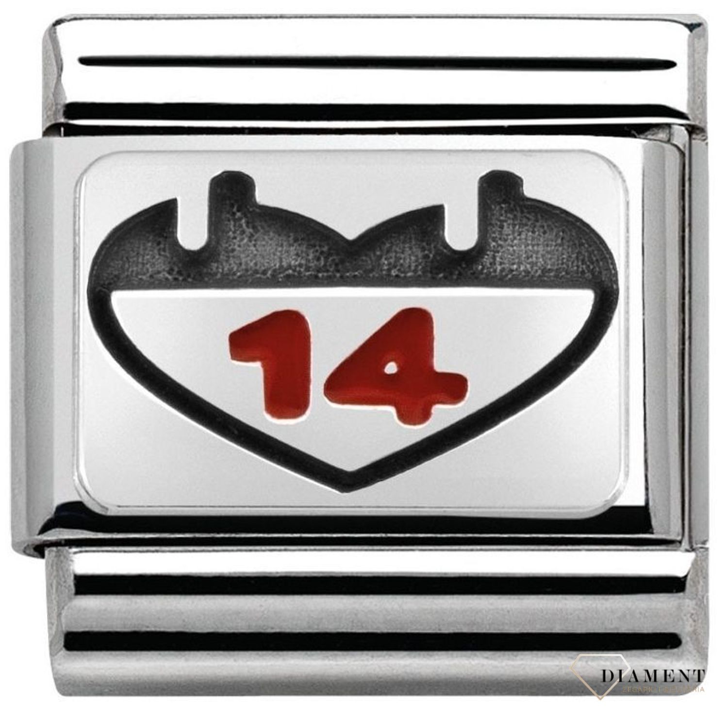 Nomination Link 925 zawieszka srebro 'Kalendarz serce Walentynki' 330208 03 biżuteria nomination nomination zawieszki nomination baza.jpg